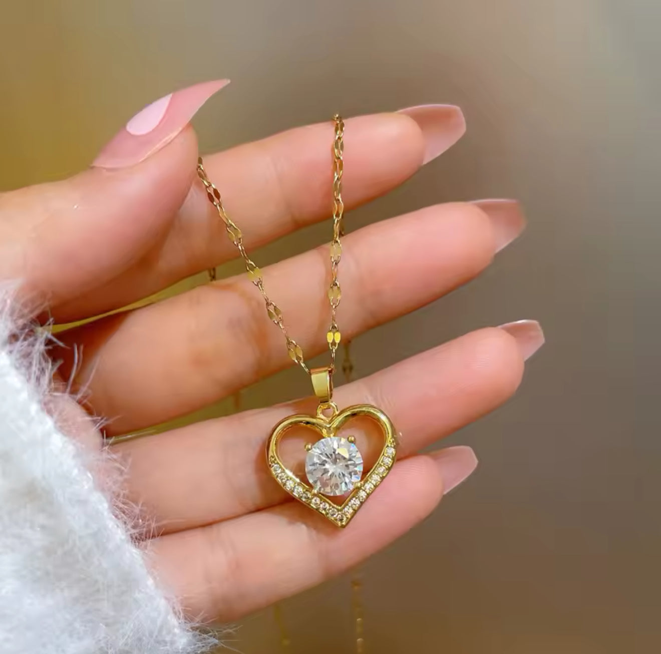 Gem Heart Pendant Necklace