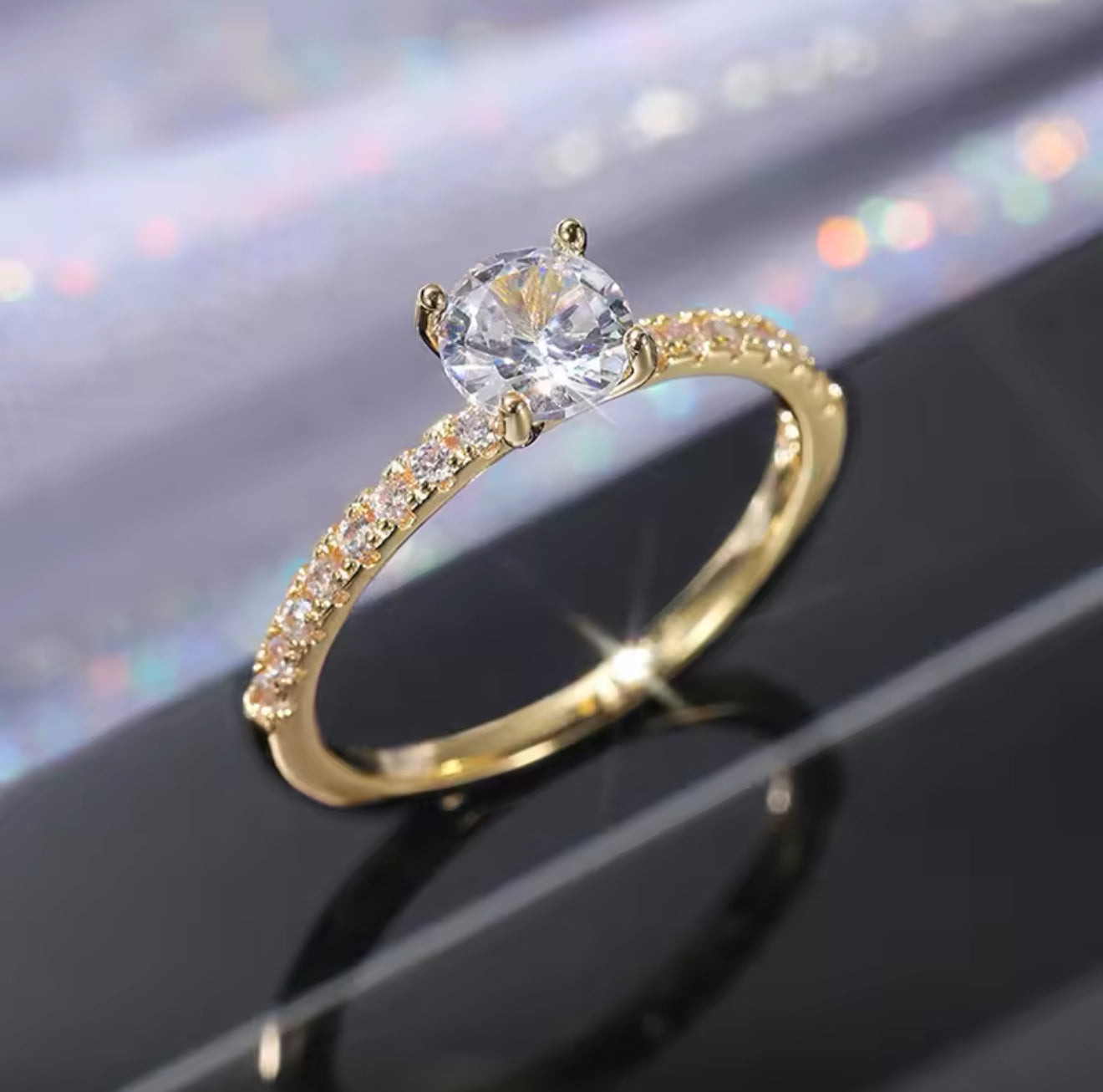 Elegant Zircon Solitaire Ring